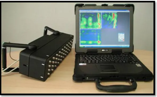 Figure 1: Low-frequency ultrasonic tomograph for concrete testing (BISHKO, SAMOKRUTOV et al