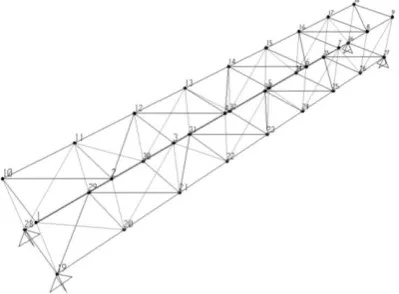 Figure 2. Considered benchmark space truss model21.  