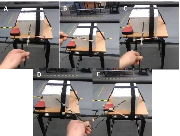 Figure 2: Examples of 5 pointer orientations investigated in this study. In all cases the pointer is parallel to the ground