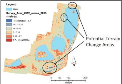 Figure 4. 22 Areas, in the area covered by conventional survey, with excessive residuals show potential 