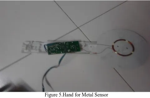 Figure 4..Metal Sensor The heart of this sensor is the inductive oscillator circuit which monitors high frequency current loss in coil