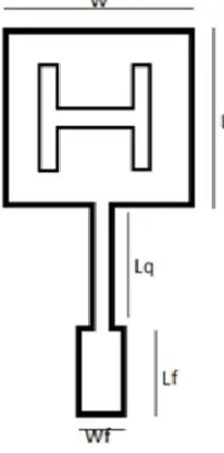 Figure 2: Top view of conventional square MSA and the defect used 