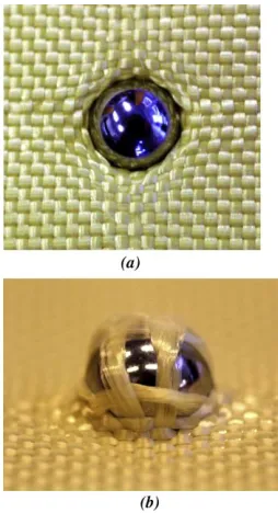 Figure 11 Photo of scoured fabric with no penetration a) front of sample, b) rear of sample