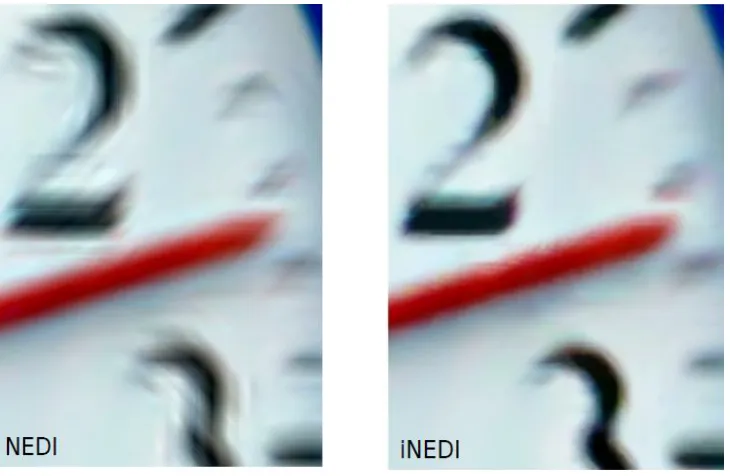 Figure 11: iNEDI vs NEDI – 16X Example 