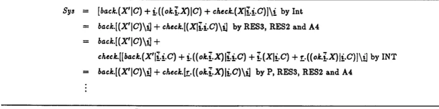 Figure 5: A fragment of the proof that Sys = E  Spec. 