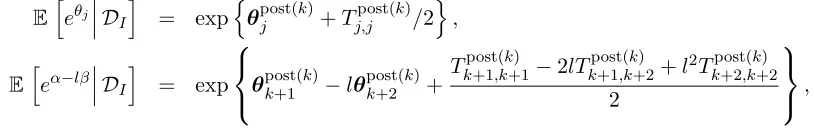 Figure 8: Resulting estimates θpost(k) with corresponding intervals of two standard deviations,