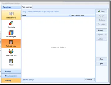 Figure 4.28 - CostX Rate Library Properties 