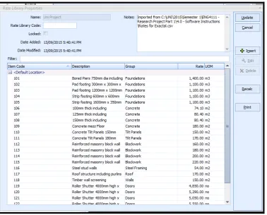 Figure 4.29 - CostX Rate Library import 