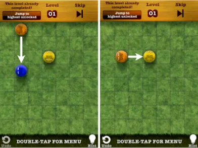 Fig. 3. Sample moves on a Fling! (2013) board, from [20].