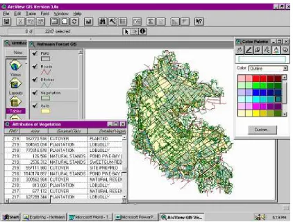 Figure 5.  ArcView GIS version 3.0 graphical user interface 