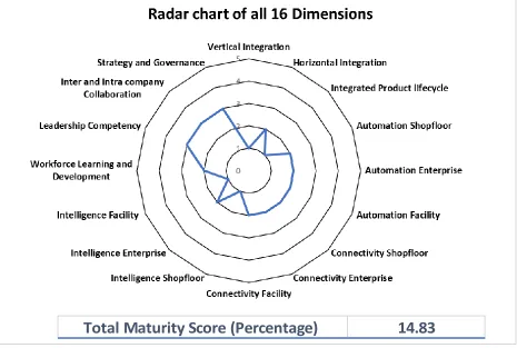 Figure 4.1 Radar chart of all 16 dimensions at XYZ facility 
