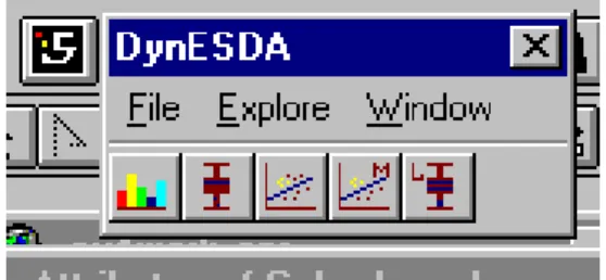 Fig. 3. The Floating Toolbar for the DynESDA Extension for ArcView 