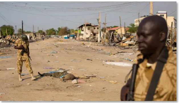 Figure 9 Aftermath of conflict in Bor, January 2014 Source: AP/Mackenzie Knowles-Coursin 