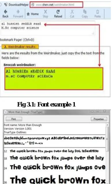 Fig 3.1: Font example 1 