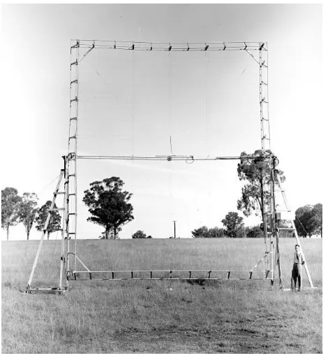 Figure 6.3.  One of the three broadside antennas erected at the Badgery’s Creek field station in late 1949