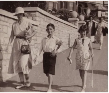 Figure 2.1.  Bolton with his mother Ethel and sister Joanne on holiday in Bridlington on the North Sea coast