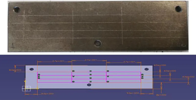 Fig.  8. Mapping for distortion measurement on plate with 180 mm length 
