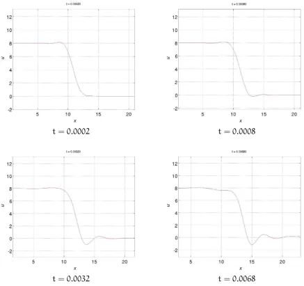 Figure 2: Evolving solution of Eq. (1) via the 1D-IRBFN method.