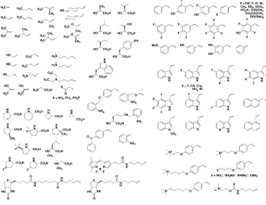 Figure 1.9.  Examples of unnatural amino acids and α-hydroxy acids that have been incorporated into 