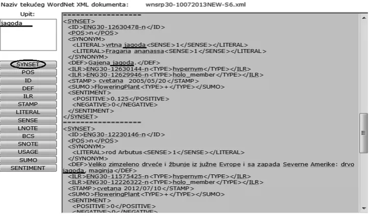 Figure 2: User-friendly XPATH queries over different SWN tags