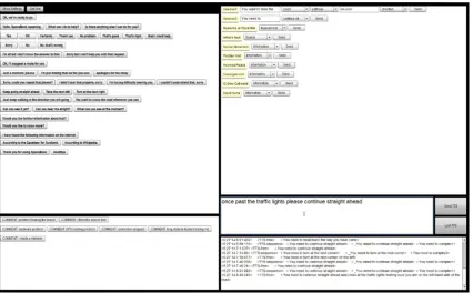 Figure 2: Wizard of Oz interface - Wizard response panel