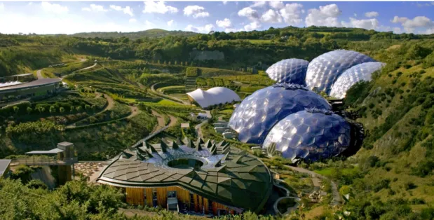 Figure	8	 Overview	of	Eden	Project	with	new	visitor	centre	in	the	foreground.	Photo	Tamsyn	 William, 	 Eden	Project	2015