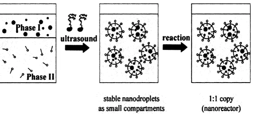 Fig. 2.14 Schematic illustration of the microemulsion process [118]. 