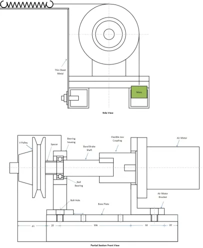 Figure 4.5: Air Motor Rig Assembly (initial design drawing)