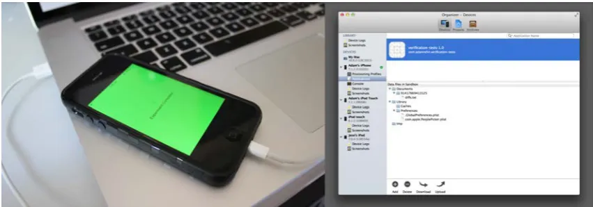 Figure 2.2: Manual data collection using the Apple Xcode development tool.