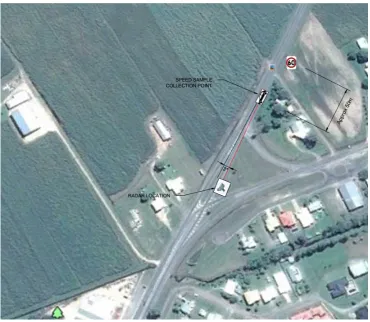 Figure 6.11: Ingham north approach – speed sample survey layout 