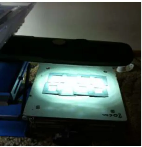 Figure 3  LED light exposure for eight dosimeters to determine the dose response 