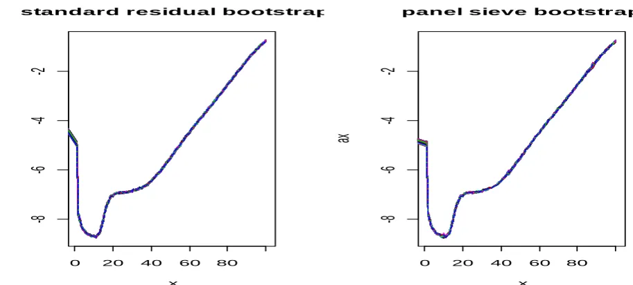 Figure 9 - Simulated paths for kt – Residual Bootstrap and Panel Sieve Bootstrap  