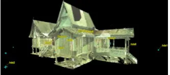 Figure 8. (a)                                                            (b) The Detail Point Cloud Model ((a) Exterior building, (b) Interior building)