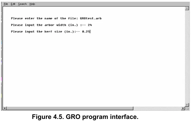 Figure 4.5. GRO program interface. 