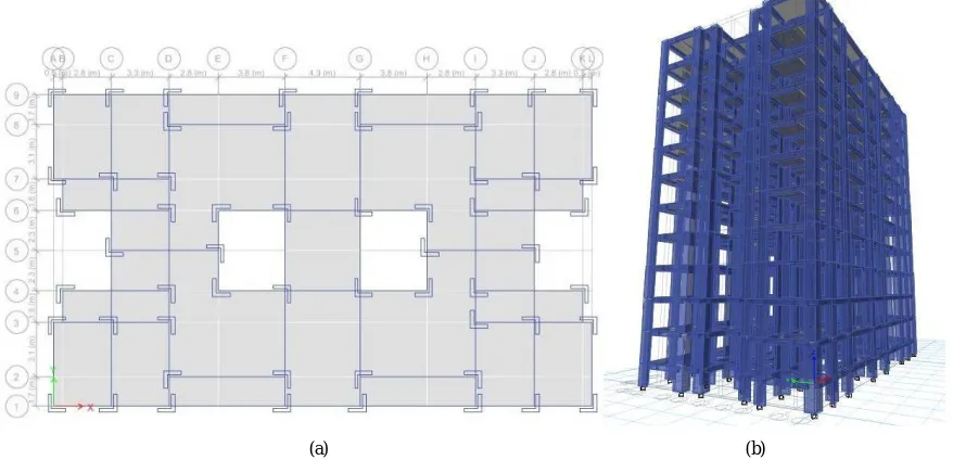 Table 1 is showing the dimensions of L-shaped column. All the other members of the structure have constant dimensions throughout the structure