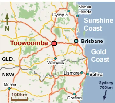Figure 5. Toowoomba’s location within Queensland  
