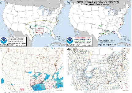 Figure 2.2. a) SPC 1300 UTC Day 1 Convective Outlook valid for 1300 UTC 27 March 