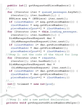 Figure 2.2 Extract method refactoring example.