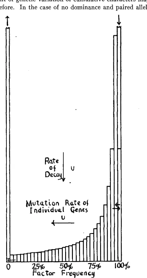 FIGURE 4.-Distribution mately been reached with destructive mutation but has not been approached with respect to formative mutation