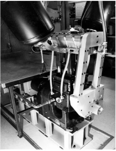 Figure 2.3:   View of a single cylinder DISI optical research engine used by Sandia Laboratories