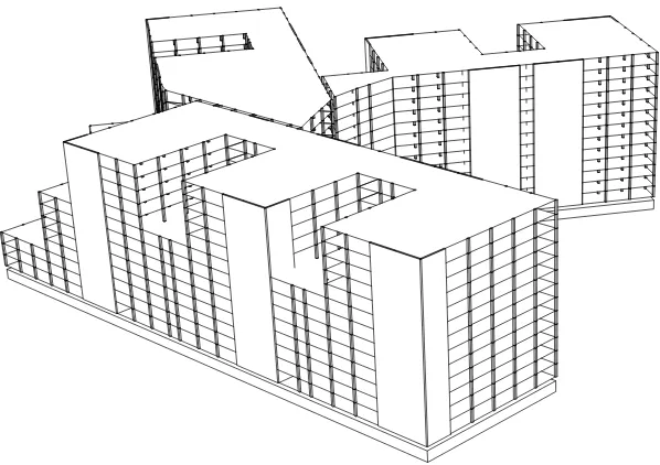 Figure 4: Three-dimensional visualization of the building construction