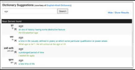 Figure 6: Snapshot of Word Alignment Box