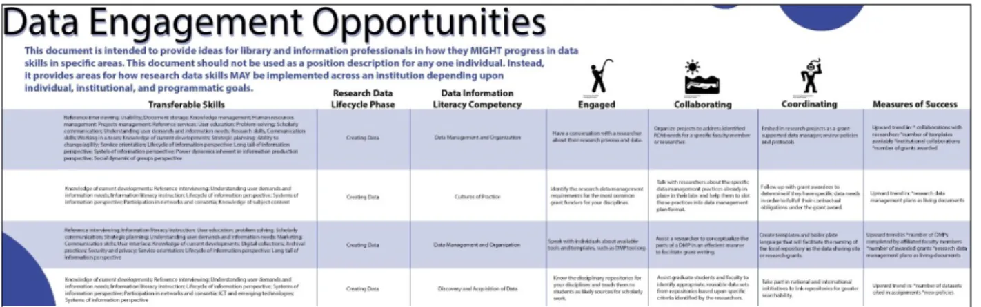 Figure 1: Screen Capture of Data Engagement Opportunities scaffold. 