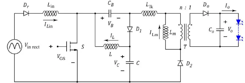 Fig. 1 Equivalent circuit diagram of the LED Driver  