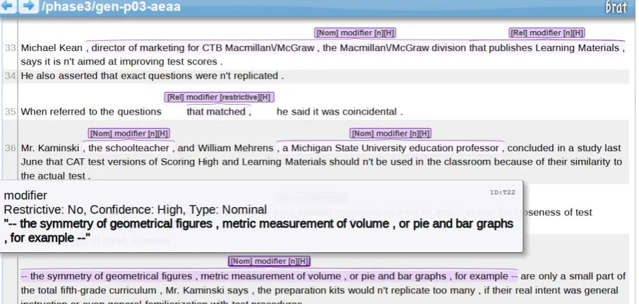 Figure 1: The online annotation using brat