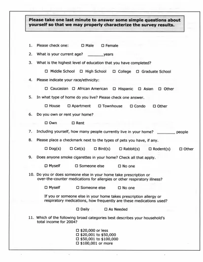 Figure 2-2 Cont’d.  Final Survey Design – Page 4.  
