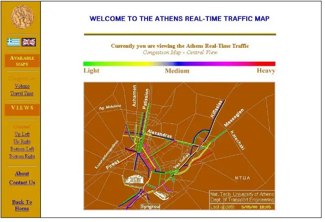 Figure 2.4: Athens real-time traffic map 