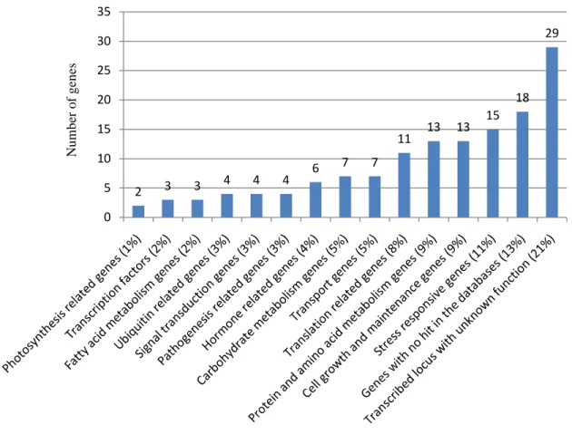Figure 8.  Functional categories of differentially expressed genes after top-killing  treatment