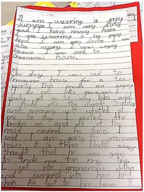 Figure 10-6: Reversing stereotypes – 8 year old student’s writing  