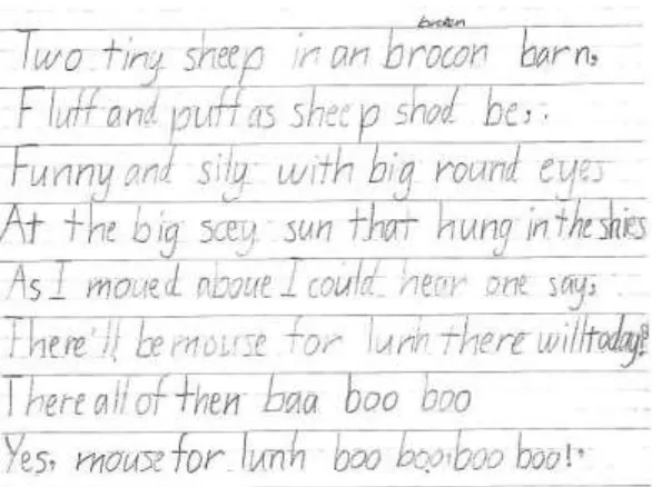 Figure 10-7: Year 2 student’s poem  